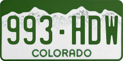 CO license plate 993HDW