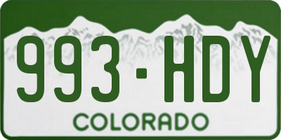 CO license plate 993HDY
