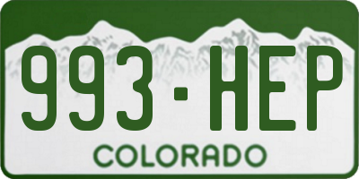CO license plate 993HEP