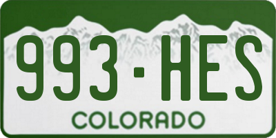 CO license plate 993HES