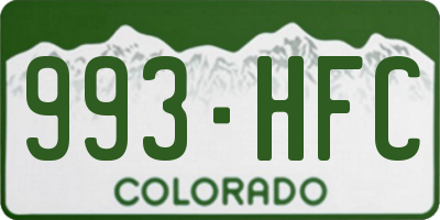 CO license plate 993HFC