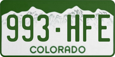CO license plate 993HFE