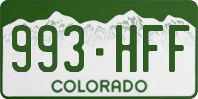 CO license plate 993HFF