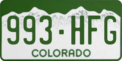 CO license plate 993HFG