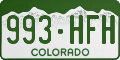 CO license plate 993HFH