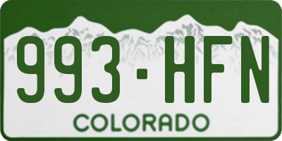 CO license plate 993HFN