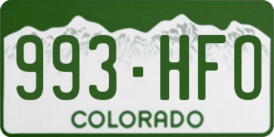 CO license plate 993HFO