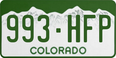 CO license plate 993HFP