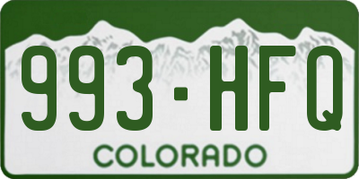 CO license plate 993HFQ