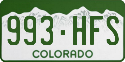 CO license plate 993HFS