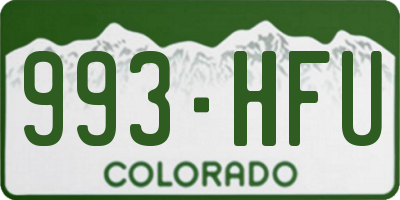 CO license plate 993HFU