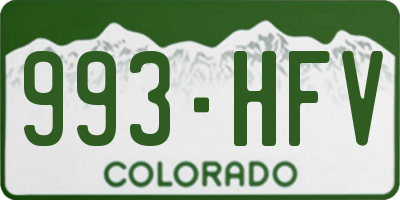 CO license plate 993HFV