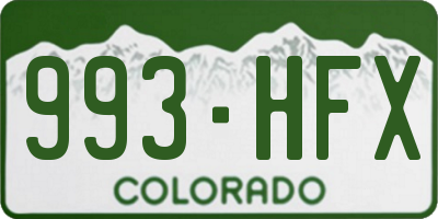 CO license plate 993HFX