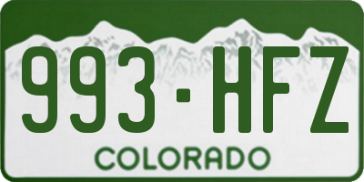 CO license plate 993HFZ