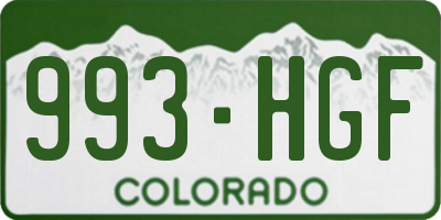 CO license plate 993HGF