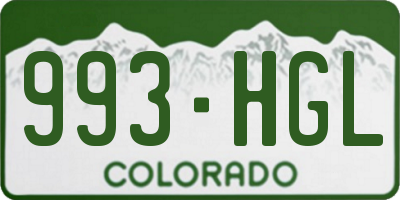 CO license plate 993HGL