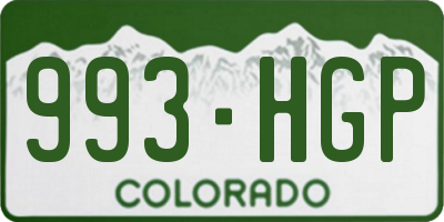 CO license plate 993HGP