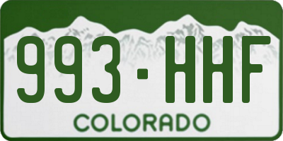 CO license plate 993HHF