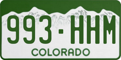 CO license plate 993HHM