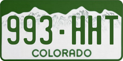 CO license plate 993HHT