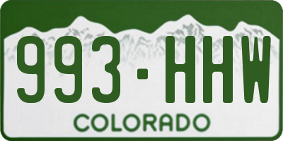 CO license plate 993HHW