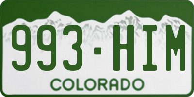 CO license plate 993HIM