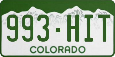 CO license plate 993HIT
