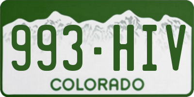 CO license plate 993HIV