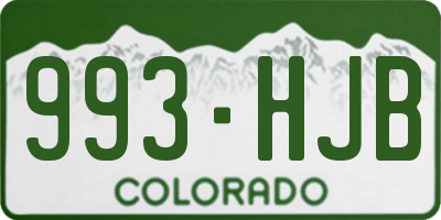 CO license plate 993HJB