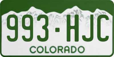 CO license plate 993HJC