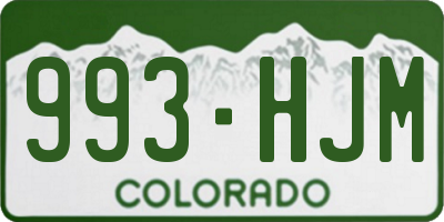 CO license plate 993HJM