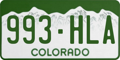 CO license plate 993HLA