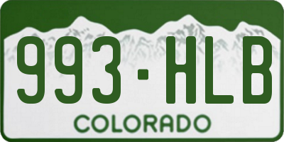 CO license plate 993HLB