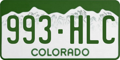 CO license plate 993HLC