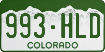 CO license plate 993HLD