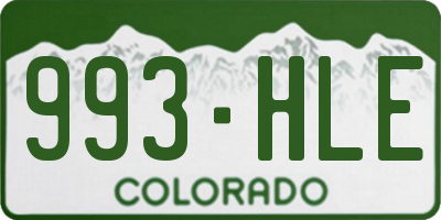 CO license plate 993HLE