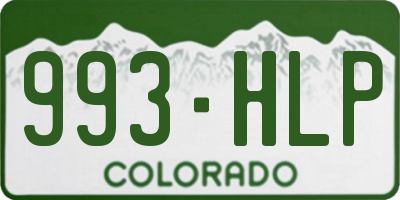 CO license plate 993HLP