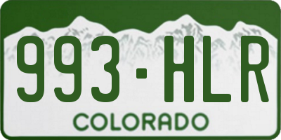 CO license plate 993HLR