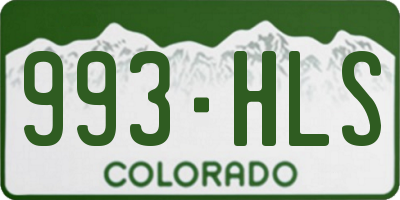CO license plate 993HLS