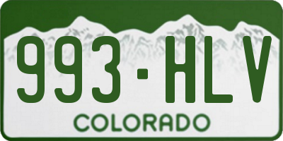 CO license plate 993HLV