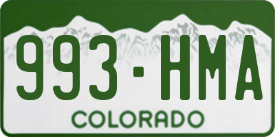 CO license plate 993HMA