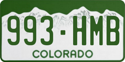 CO license plate 993HMB