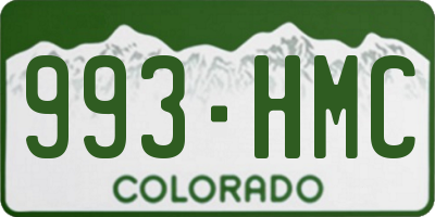 CO license plate 993HMC