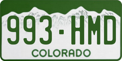 CO license plate 993HMD