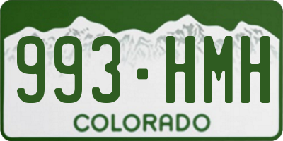CO license plate 993HMH