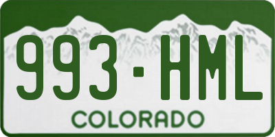 CO license plate 993HML