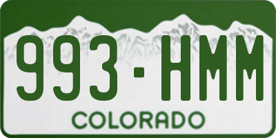 CO license plate 993HMM