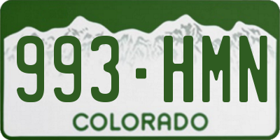 CO license plate 993HMN