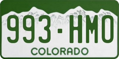 CO license plate 993HMO