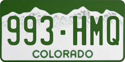 CO license plate 993HMQ